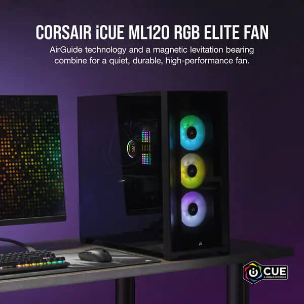 Corsair iCUE ML120 RGB Elite 120mm Cabinet Fan (Single Pack)